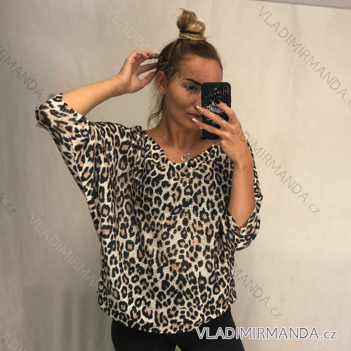 Tunika dlhý rukáv leopard dámska (S / M ONE SIZE) TALIANSKÁ MÓDA IMWA216056