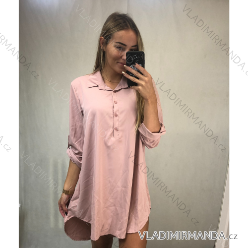 Košile prodloužená dlouhý rukáv dámská (S/M ONE SIZE) ITALSKÁ MÓDA IMM21023