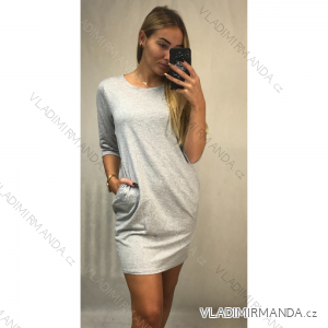 Šaty klasik dlhý rukáv dámske (S / M ONE SIZE) TALIANSKA MODA IM4212096/DR