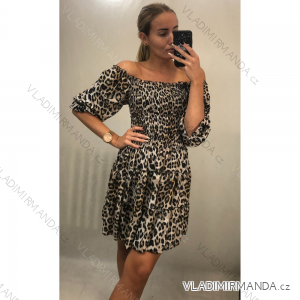 Šaty letné carmen dámske leopard (S / M ONE SIZE) TALIANSKÁ MÓDA IMWA216057