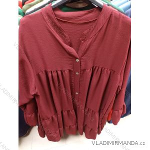 Šaty košeľové oversize dlhý rukáv dámske nadrozměr (XL / 2XL ONE SIZE) TALIANSKÁ MÓDA IMS21300