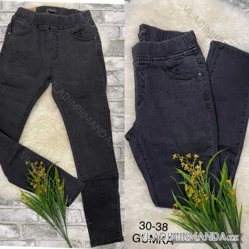 Rifle jeans dlhé guma v páse dámske (30-38) KATHY JEANS JAW216615