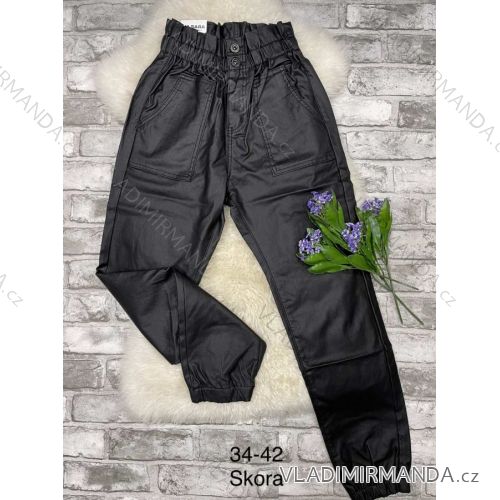 Nohavice koženkové dlhé dámske (34-42) JEANS JAW216806