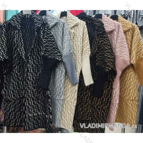 Cardigan dlhý alpaka dlhý rukáv dámsky (S / M ONE SIZE) TALIANSKÁ MÓDA IMWA216645