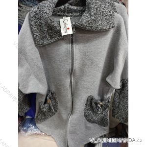 Mikina teplá predĺžená dlhý rukáv dámska (XL / 2XL ONE SIZE) POĽSKÁ MÓDA PME212096