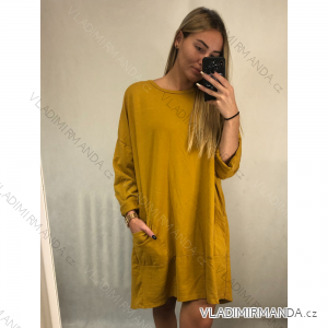 Šaty dlhý rukáv dámske oversize (XL / 2XL ONE SIZE) TALIANSKA MODA IMC21797