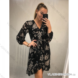 Šaty elegantné šifónové dlhý rukáv dámske (S / M.ONE SIZE) TALIANSKÁ MÓDA IMM211352 / DR