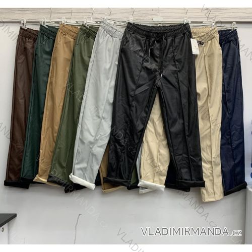 Nohavice dlhé koženkové dámske (S / M ONE SIZE) TALIANSKÁ MÓDA IMWC216933