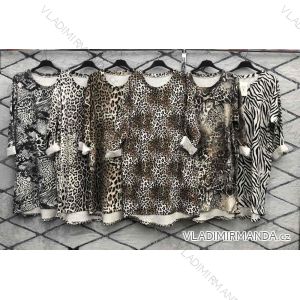 Šaty oversize dlhý rukáv dámske leopard (L / XL ONE SIZE) TALIANSKÁ MÓDA IMWD216987