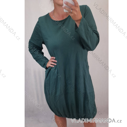 Šaty dlhý rukáv dámske nadrozměr (XL / 2XL ONE SIZE) TALIANSKÁ MÓDA IMS21304