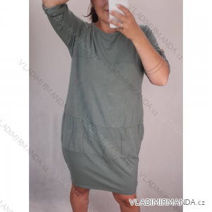 Šaty 3/4 rukáv dámske nadrozměr (XL / 2XL ONE SIZE) TALIANSKÁ MÓDA IMS21312