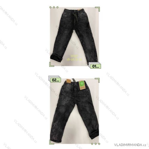 Nohavice rifle jeans zateplené detské chlapčenské (4-12 LET) POĽSKÁ MÓDA HKW21GBH9037