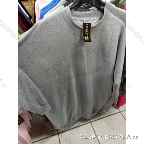 Šaty oversize voľnočasové bavlnené dlhý rukáv dámske nadrozměr (XL / 2XL ONE SIZE) TALIANSKÁ MÓDA IM721355