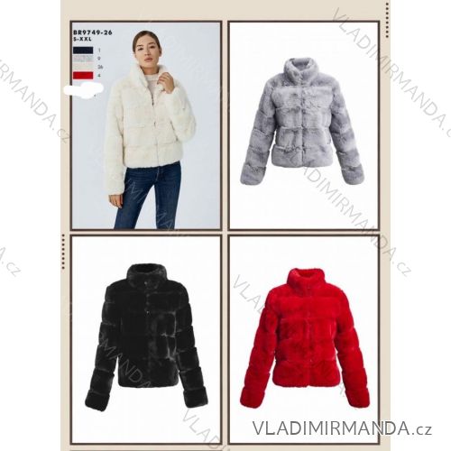 Bunda zimná kožúšok dámska (S-2XL) POĽSKÁ MÓDA HKW21BR9749