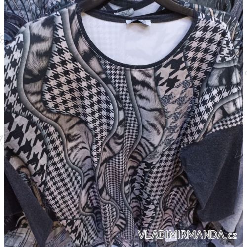 Tunika teplá dlhý rukáv dámska nadrozměr (XL / 2XL ONE SIZE) TURECKÁ MODA TME21012