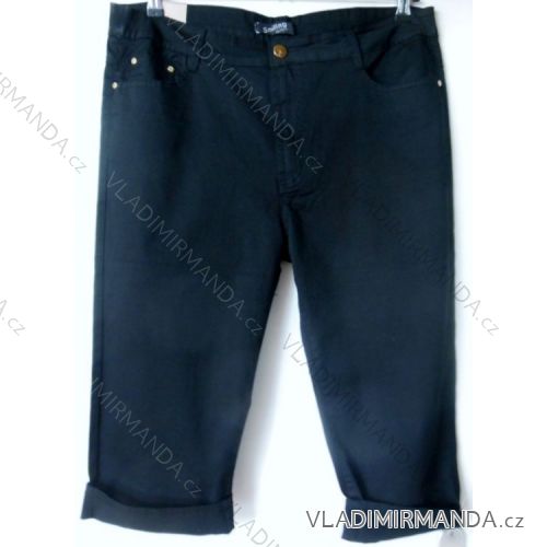 Nohavice plátené 3/4 krátke nadrozmerné dámske (42-52) SMILING JEANS N420