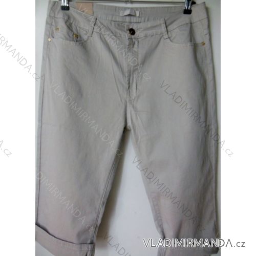 Nohavice plátené 3/4 krátke nadrozmerné dámske (42-52) SMILING JEANS N430
