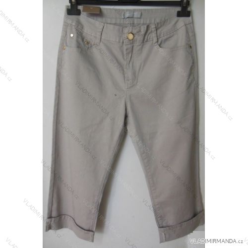 Nohavice plátené 3/4 krátke dámske (38-48) SMILING JEANS N468