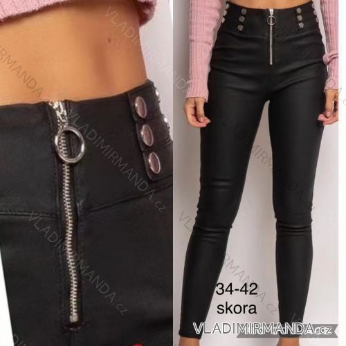 Nohavice koženkové dlhé dámske (34-42) JEANS JAW217433