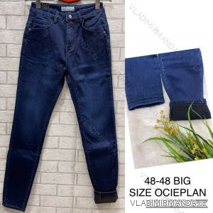 Rifle jeans dlhé zateplené flaušom dámske nadrozměr (48-48) JEANS JAW217524