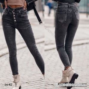 Rifle jeans vysoký pás dlhé dámske (34-42) JEANS JAW217756