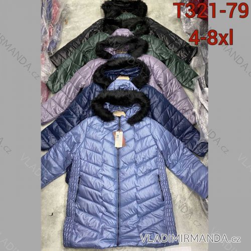 Bunda s kapucňou na zips dlhý rukáv dámska nadrozměr (4XL-8XL) POĽSKÁ MÓDA PMWT21T321-79A