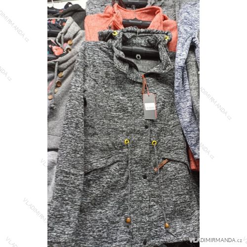 Mikina na zips predĺžená dlhý rukáv dámska (M-2XL) DT FASHION DTF21KT-2024