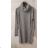 Sveter predĺžený šaty pletený dlhý rukáv dámsky (uni M/L) TURECKÁ MóDA TM920222 Šedá M/L