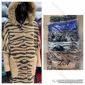 Kabát zimný dlhý rukáv dámsky zebra (S/M ONE SIZE) TALIANSKA MÓDA IMWB21B28025