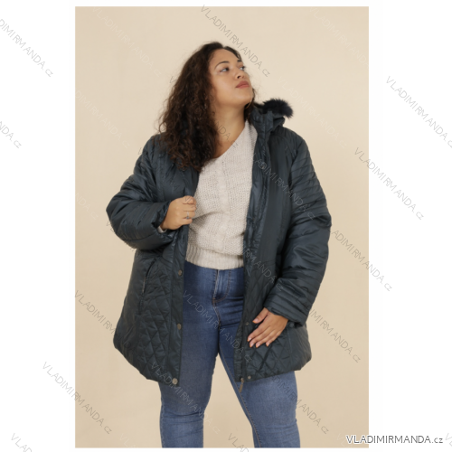 Kabát dámsky nadrozmer (M-5XL) FRANCÚZSKA MÓDA FMPG211803-BLEU