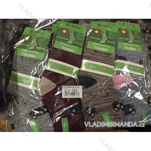 Ponožky thermo bavlnené teplé zdravotné dámske (36-38, 38-42) PESAIL PES21SSWO45