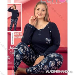 Pyžamo bavlněné dlouhé dámské nadrozměr (2XL-4XL) TURECKÁ MÓDA TMWA213026-B