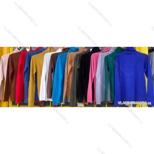 Sveter pletený tenký rolák dlhý rukáv dámsky (S / M ONE SIZE) TALIANSKÁ MÓDA IMD211111/DR S/M ružová svetlá
