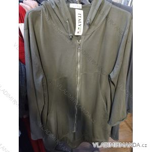 Mikina tenká s kapucňou na zips dámska (XL/2XL ONE SIZE) TALIANSKA MÓDA IMN22003