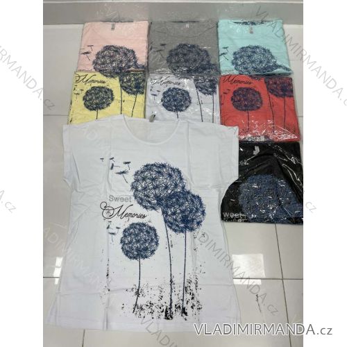 Tričko krátky rukáv dámske nadrozmer (2XL-4XL) TURECKÁ MÓDA TMWG22G12520