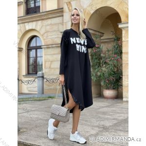 Šaty oversize bavlnené dlhý rukáv dámske (L/XL ONE SIZE) TALIANSKA MÓDA IMWD22FL50913