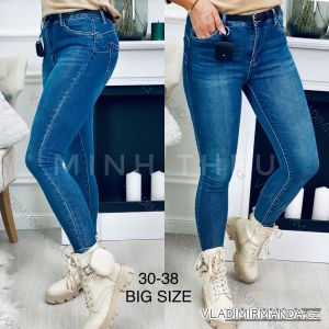 Rifle jeans dlhé dámske nadrozmer (30-38) JEANS JAW22QR63