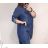 Košeľa riflová dlhý rukáv dámska nadrozmer (2XL/3XL ONE SIZE) TALIANSKA MÓDA IM822004