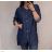 Košeľa riflová dlhý rukáv dámska nadrozmer (2XL/3XL ONE SIZE) TALIANSKA MÓDA IM822004