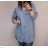 Košeľa riflová dlhý rukáv dámska nadrozmer (2XL/3XL ONE SIZE) TALIANSKA MÓDA IM822004