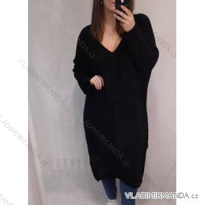 Šaty pletené dlhý rukáv dámsky nadrozměr (3XL / 4XL ONE SIZE) TALIANSKÁ MÓDA IM821028