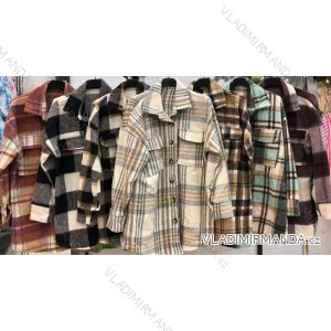 Kabátik krátky flanel dlhý rukáv dámsky (S/M ONE SIZE) TALIANSKA MÓDA IMWE22421