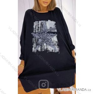 Šaty oversize voľnočasové dlhý rukáv dámske (L/XL ONE SIZE) TALIANSKA MÓDA IMWA22492