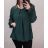 Tunika / blúzka dlhý rukáv dámska nadrozměr (3XL / 4XL ONE SIZE) TALIANSKÁ MÓDA IMWQ21216 biela
