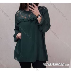 Tunika / blúzka dlhý rukáv dámska nadrozměr (3XL / 4XL ONE SIZE) TALIANSKÁ MÓDA IMWQ21224