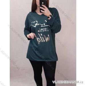 Tunika dlhý rukáv dámska nadrozměr (3XL / 4XL ONE SIZE) TALIANSKÁ MÓDA IMWQ219018B/DR