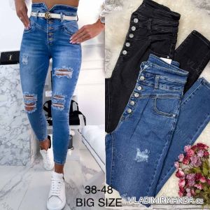 Rifle jeans dlhé dámske nadrozmer (38-48) JEANS JAW22579