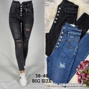 Rifle jeans dlhé dámske nadrozmer (38-48) JEANS JAW22582