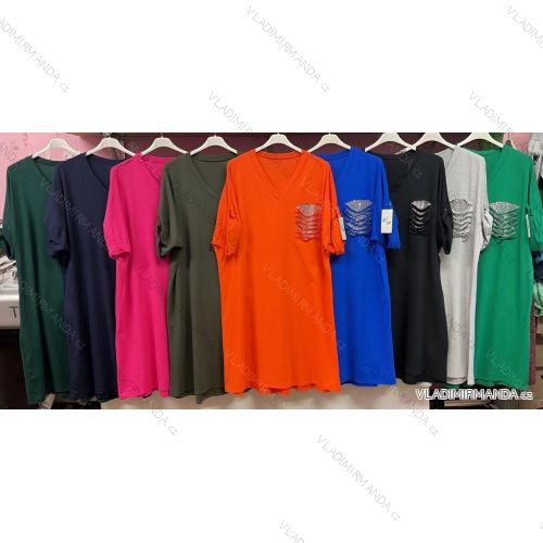 Šaty krátky rukáv dámska nadrozmerná (3XL/4XL ONE SIZE) TALIANSKA MÓDA IMWQ22017