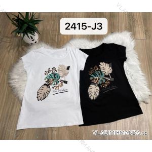 Tričko krátky rukáv dámske (S/M ONE SIZE) TALIANSKA MÓDA IMM222415-J3F